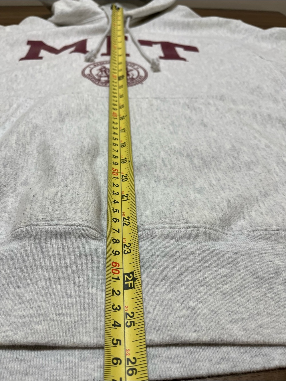 Vintage Champion MIT College Hoodie Grey & Maroon - Picture 6 of 8